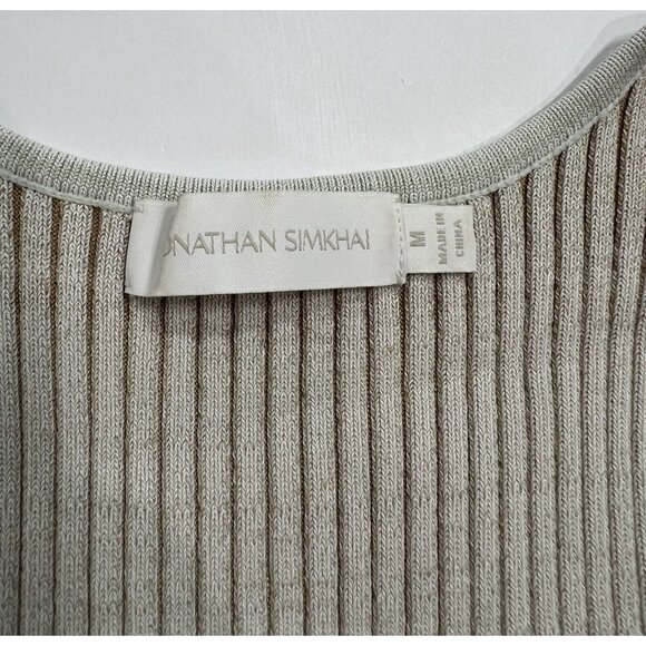 Jonathan Simkhai Colleen Cutout Space-Dyed Ribbed-Knit Midi Dress in Tan - Picture 3 of 4